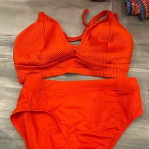 High wasted, cross back target bikini